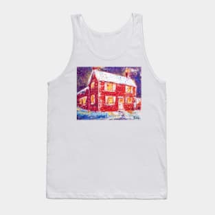 Winter Evening In The Village Tank Top